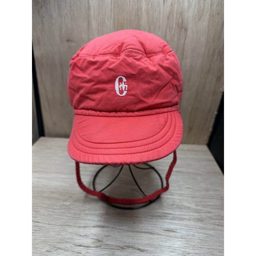 Vintage CONTE of FLORENCE REd Down Filled Ear Flap Ski Cap Vero Piumino Italy MD